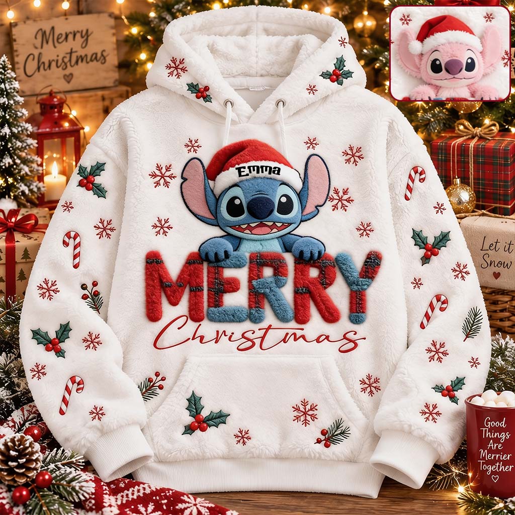 Merry Christmas - Personalized Ohana Fleece Hoodie