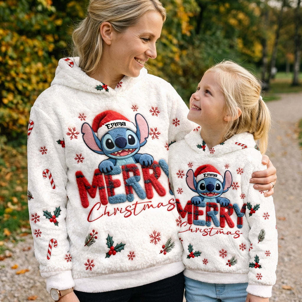 Merry Christmas - Personalized Ohana Fleece Hoodie