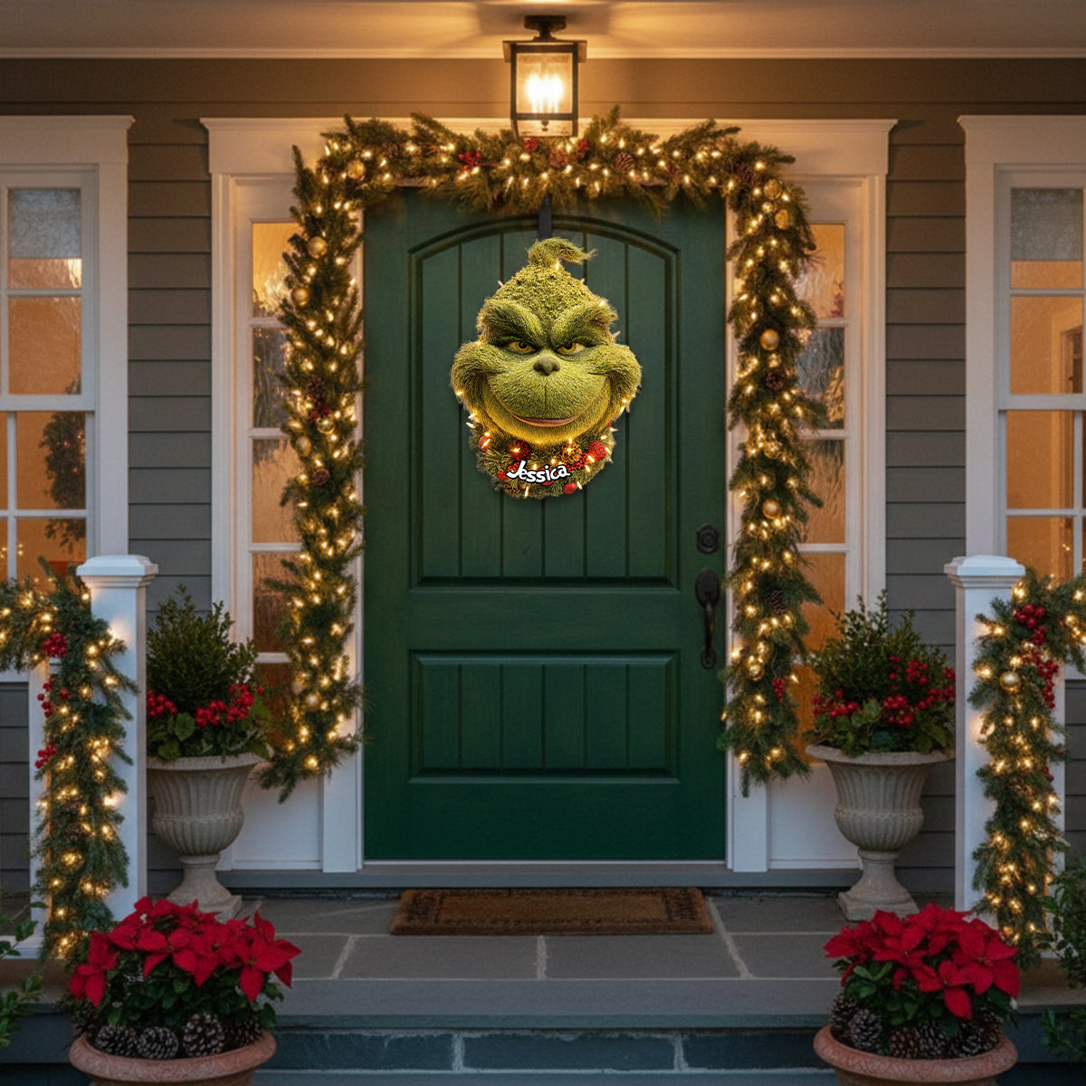 Grinchmas Wreath - Personalized Stole Christmas LED Light Acrylic Sign