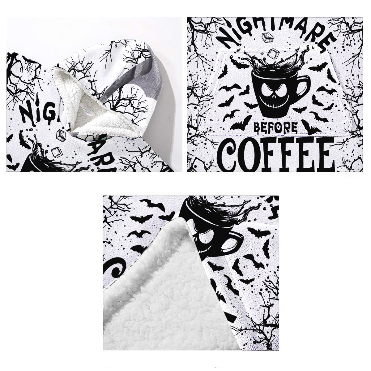 Nightmare Before Coffee/ Tea... - Personalized Nightmare Blanket Hoodie