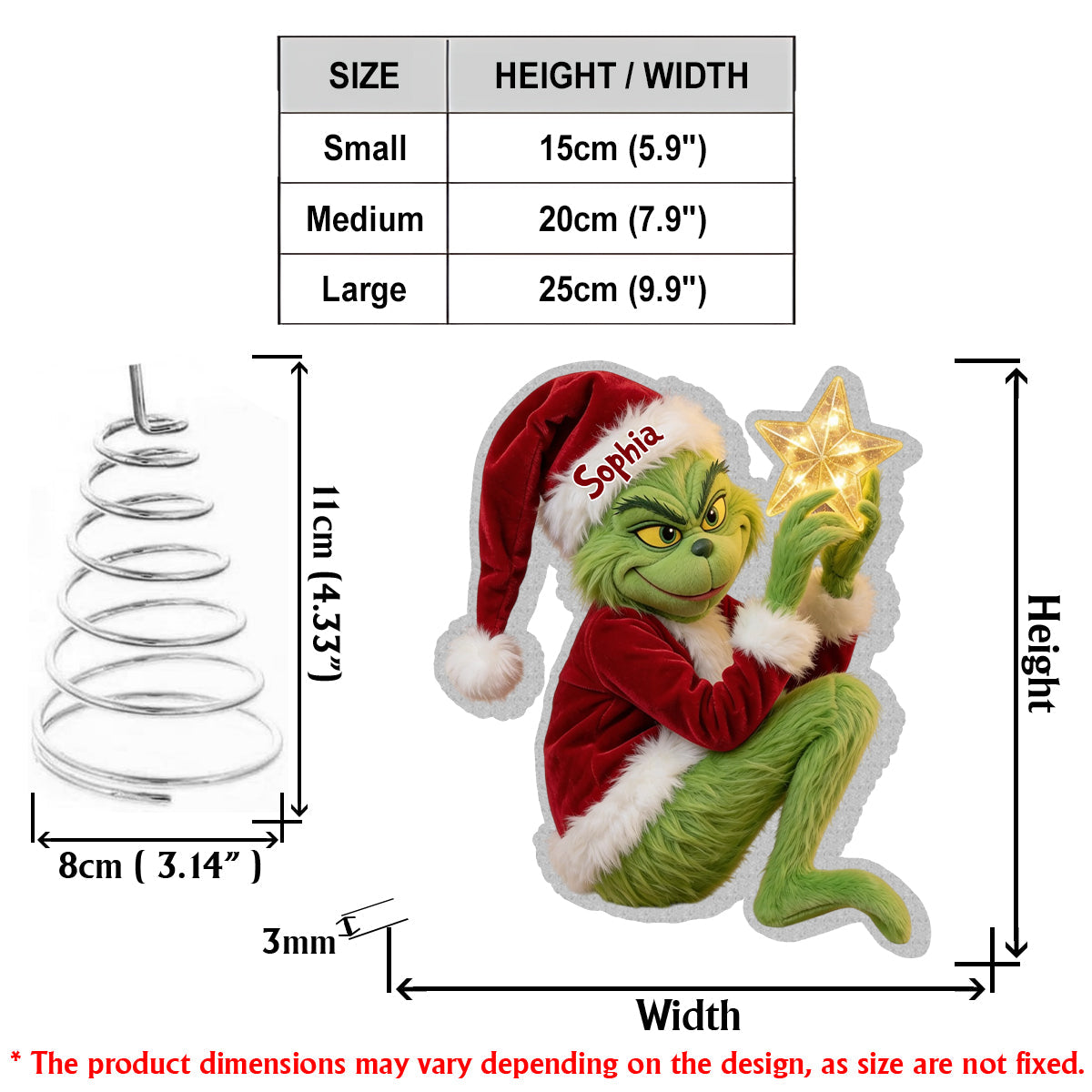 Funny Grinchmas - Personalized Stole Christmas LED Light Tree Topper