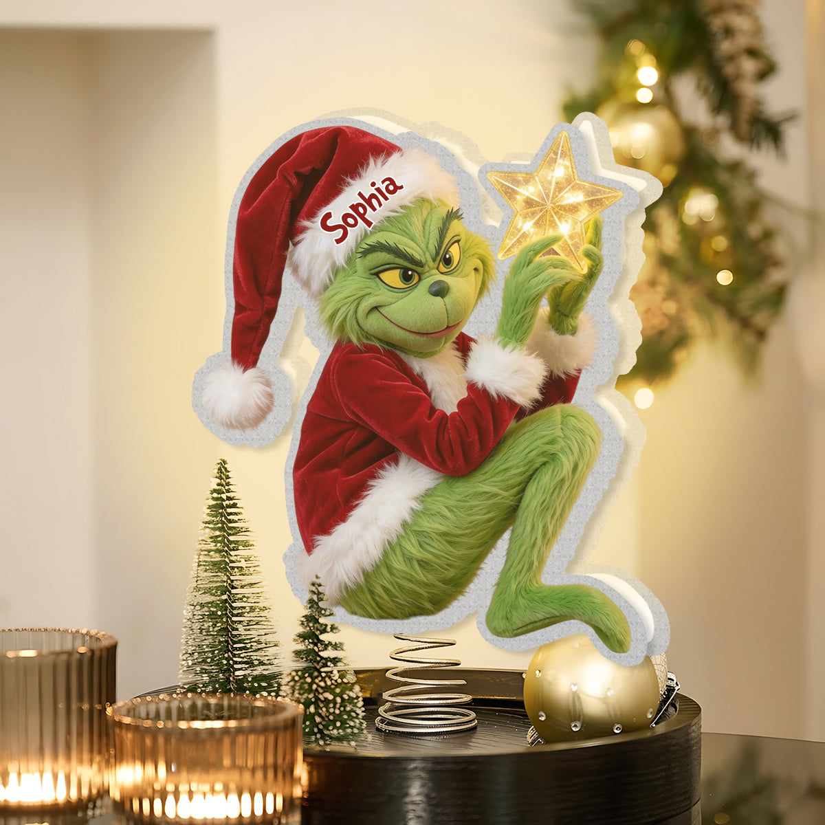 Funny Grinchmas - Personalized Stole Christmas LED Light Tree Topper