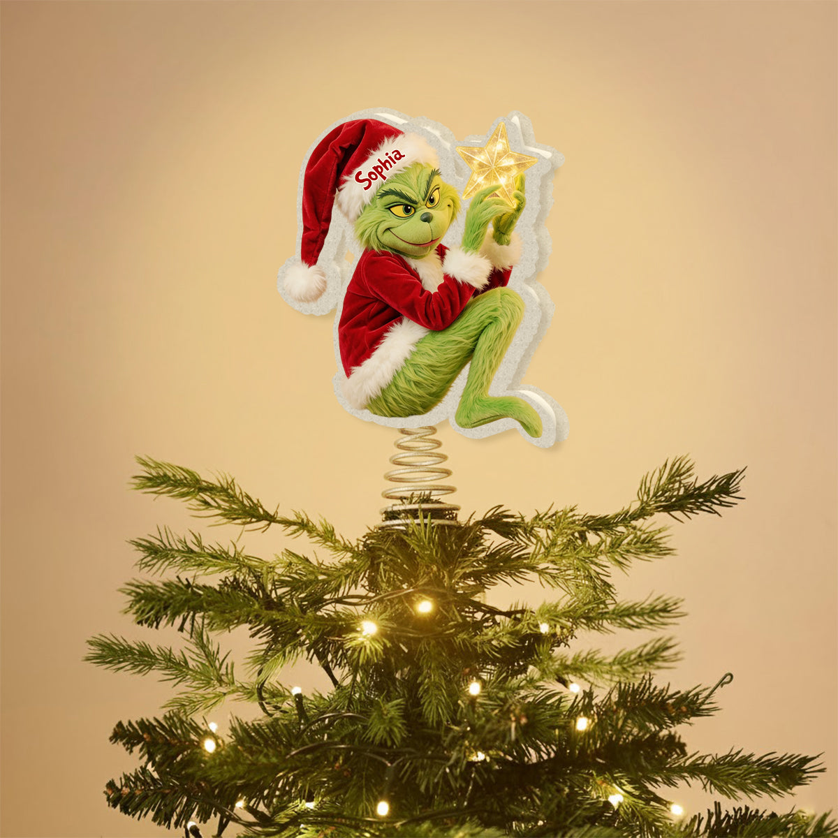 Funny Grinchmas - Personalized Stole Christmas LED Light Tree Topper