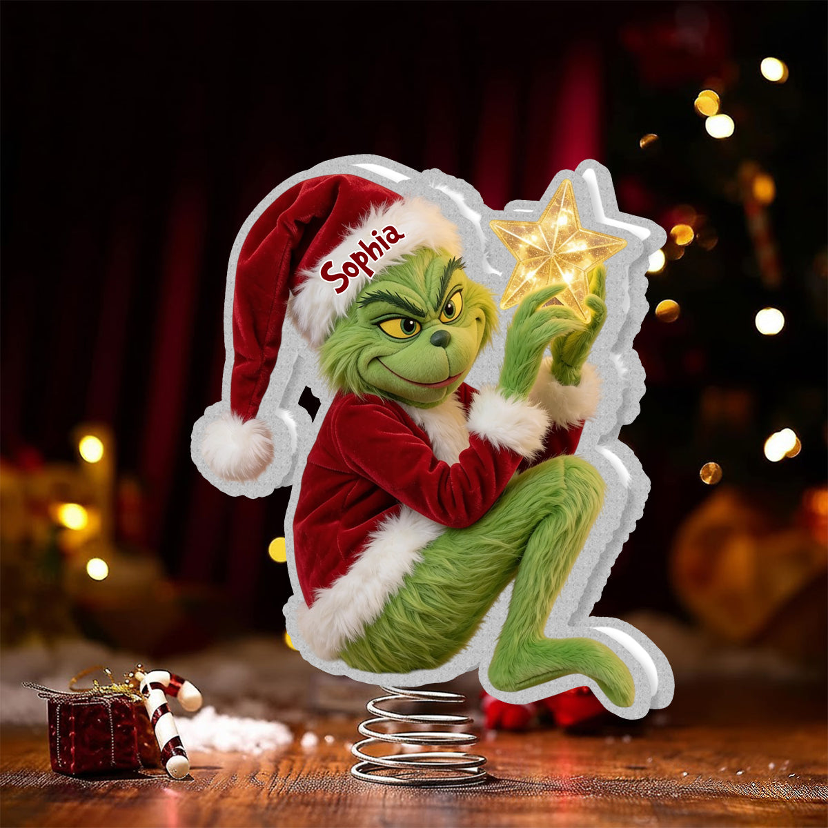 Funny Grinchmas - Personalized Stole Christmas LED Light Tree Topper