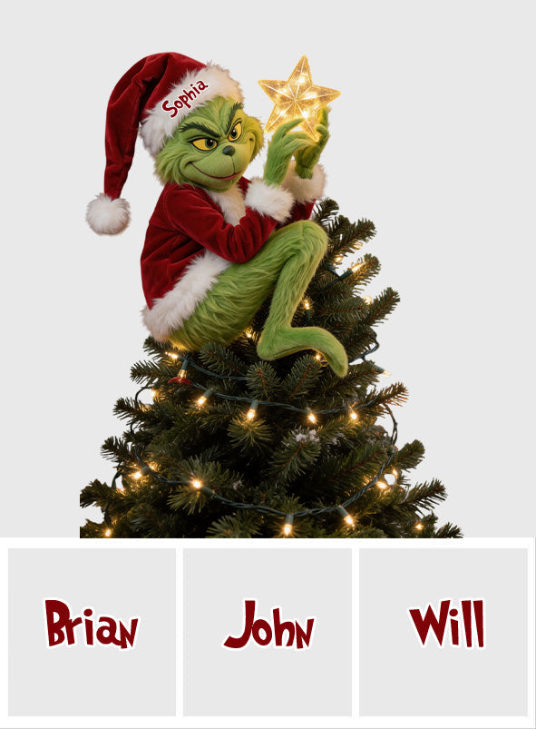 Funny Grinchmas - Personalized Stole Christmas LED Light Tree Topper
