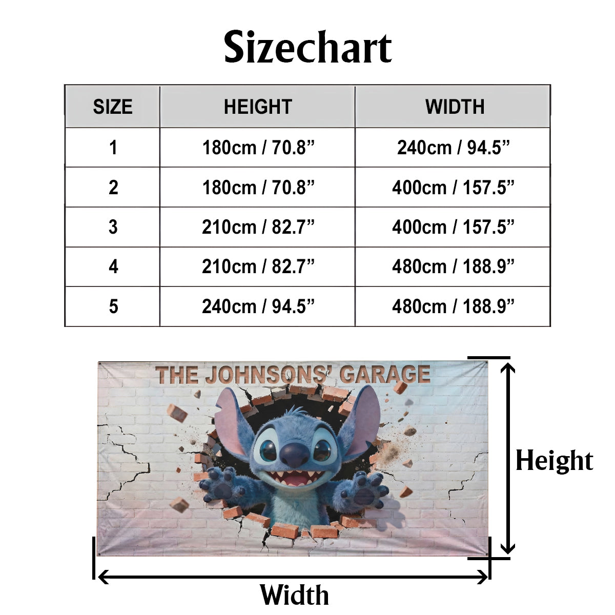 Blue Monster - Personalized Ohana Garage Door Banner