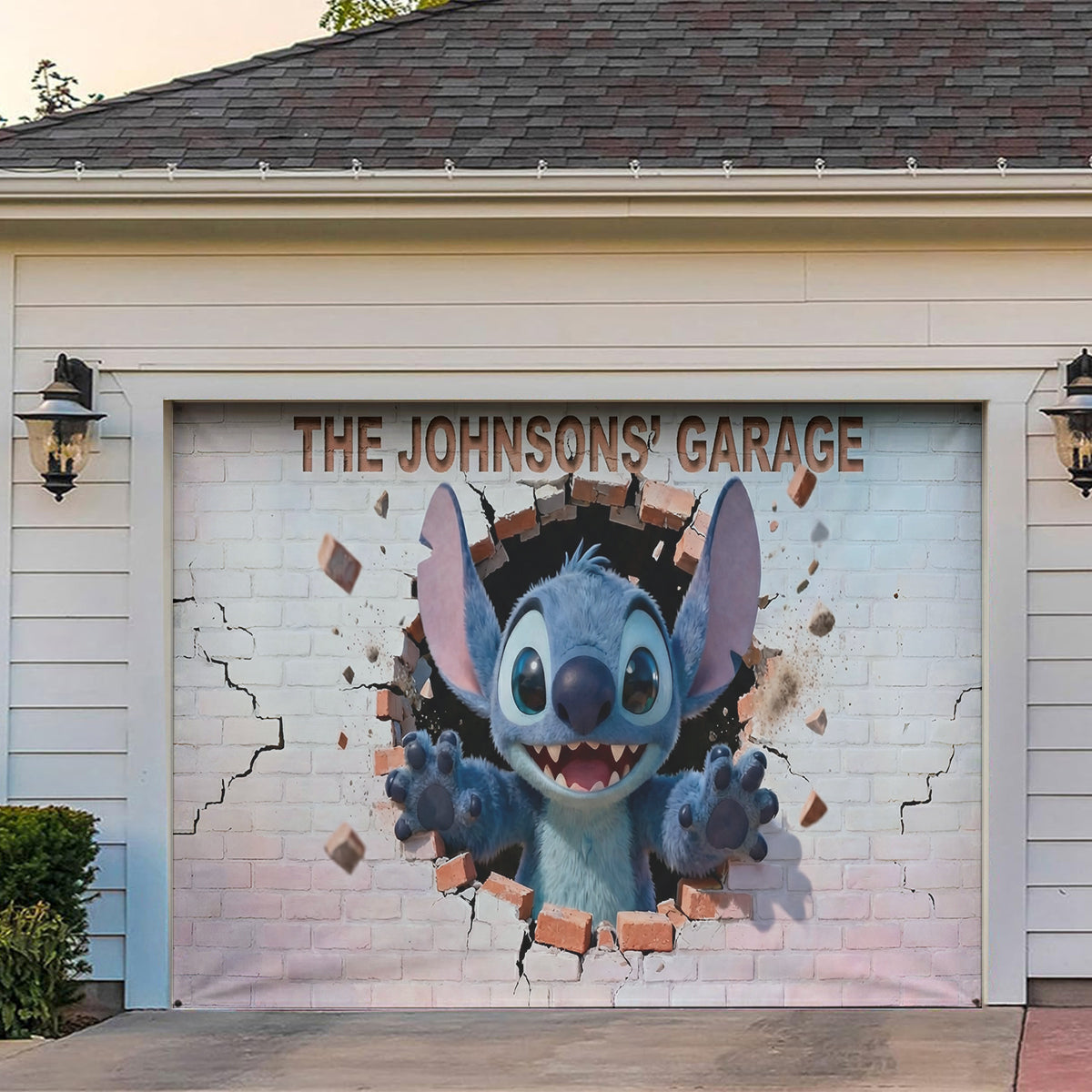 Blue Monster - Personalized Ohana Garage Door Banner