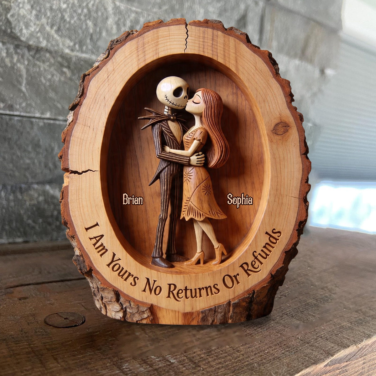I Love You - Personalized Nightmare Custom Shaped Wood Plaque
