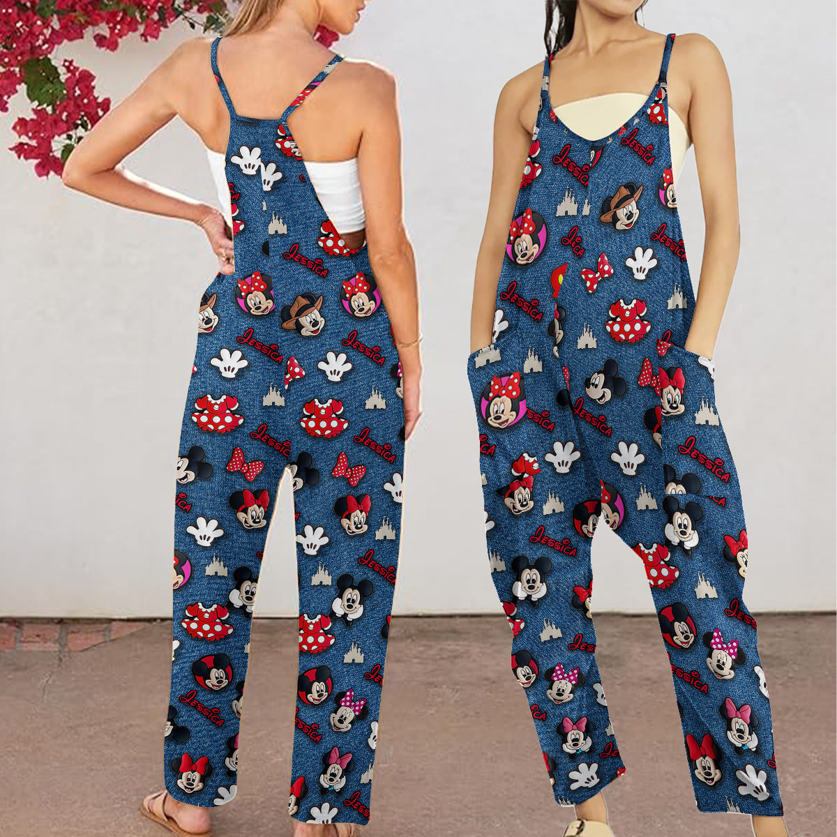 Dream Magic Custom Name - Personalized Mouse Loose-Fit Overalls/ Rompers