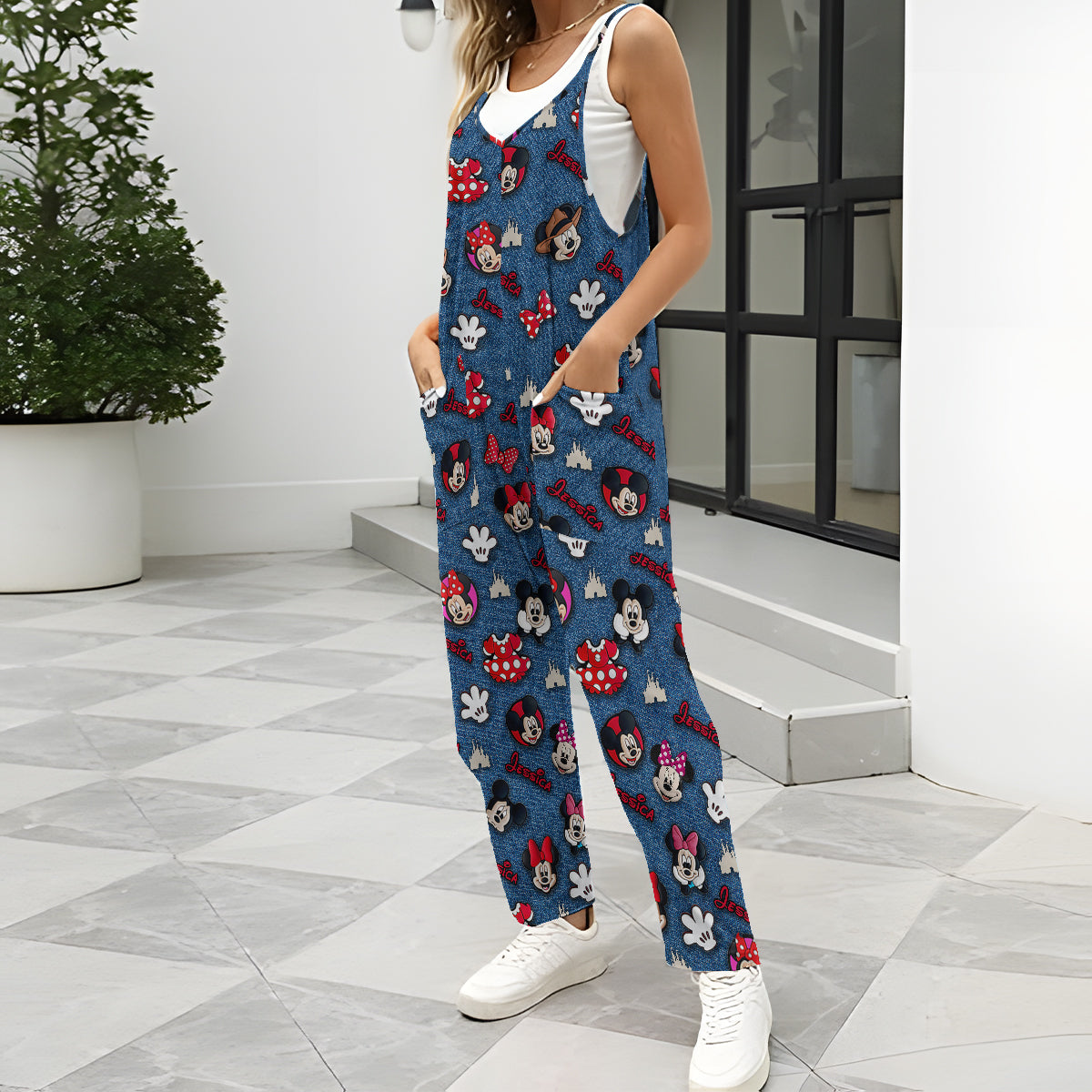 Dream Magic Custom Name - Personalized Mouse Loose-Fit Overalls/ Rompers
