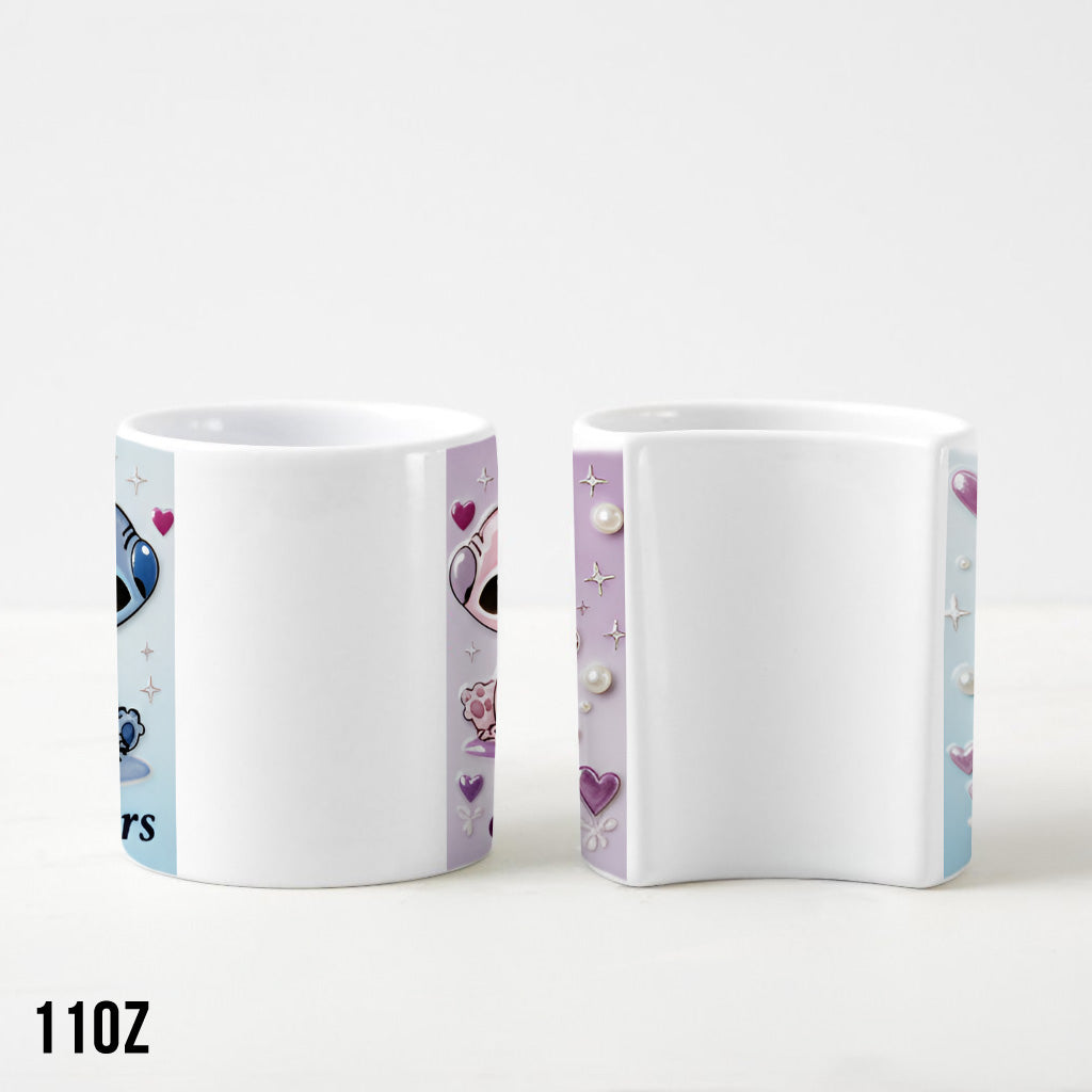No Returns Or Refunds - Personalized Ohana Matching Heart Handle Mug