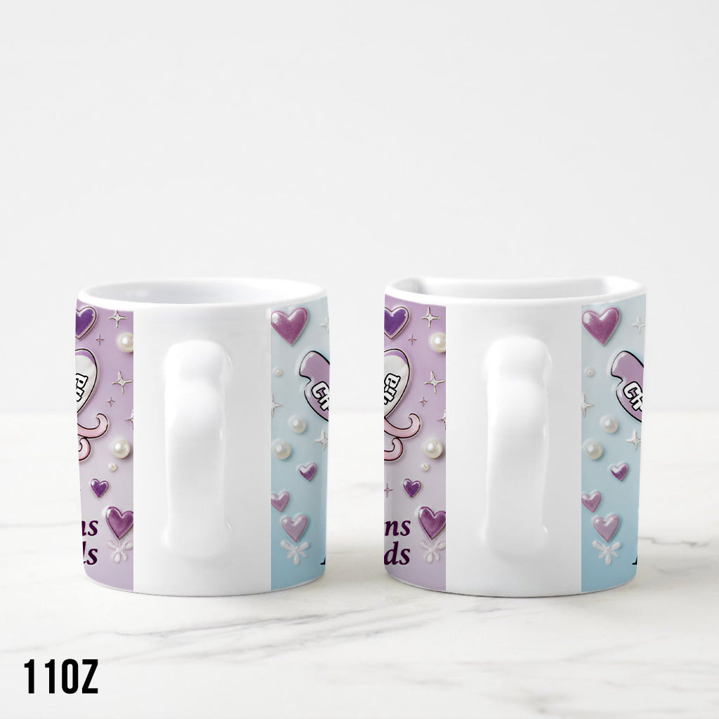 No Returns Or Refunds - Personalized Ohana Matching Heart Handle Mug