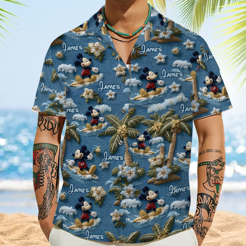 Happy Mouse Summer - Personalized Mouse Hawaiian Shirt