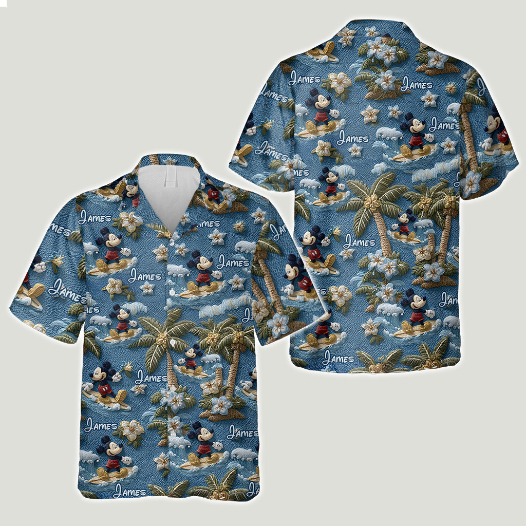 Happy Mouse Summer - Personalized Mouse Hawaiian Shirt