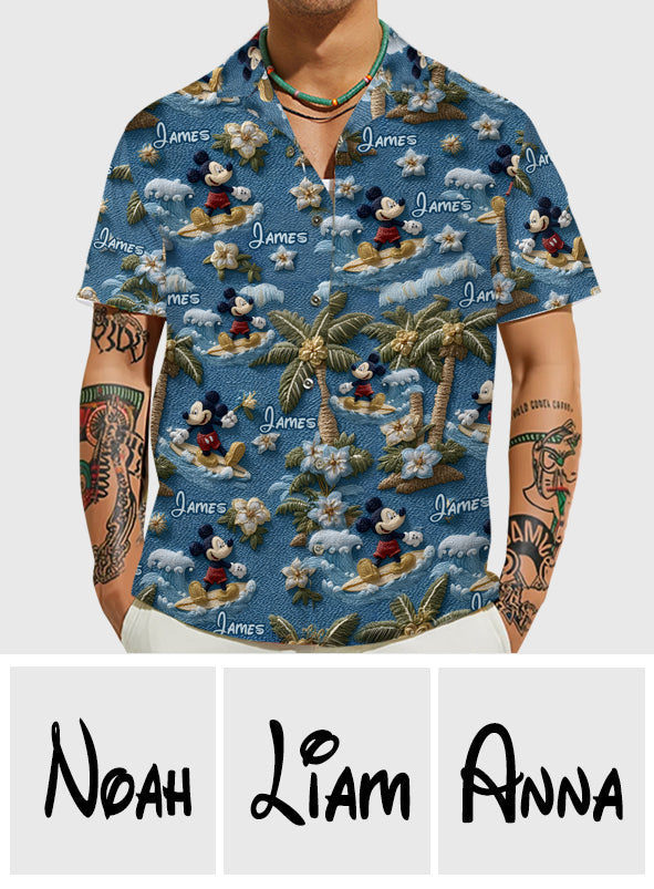 Happy Mouse Summer - Personalized Mouse Hawaiian Shirt