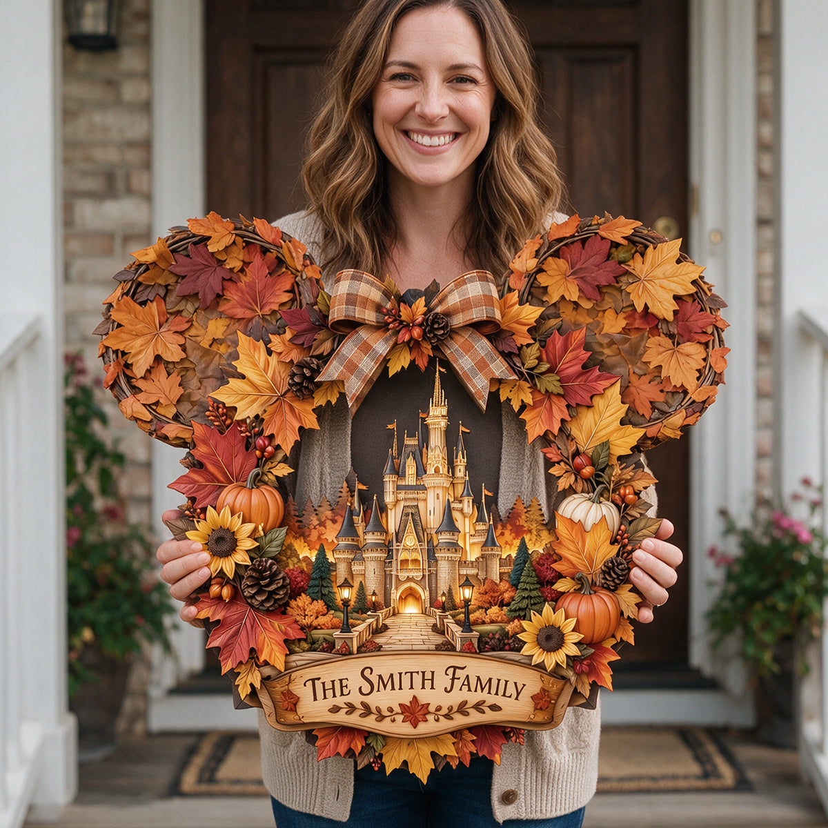 The Fall In Magical Land, Thanksgiving Decoration - Personalized Dream Trip Custom Shaped Wood Sign