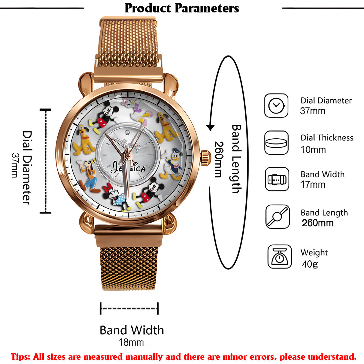 Magical Friends - Personalized Mouse Women Hand Watch
