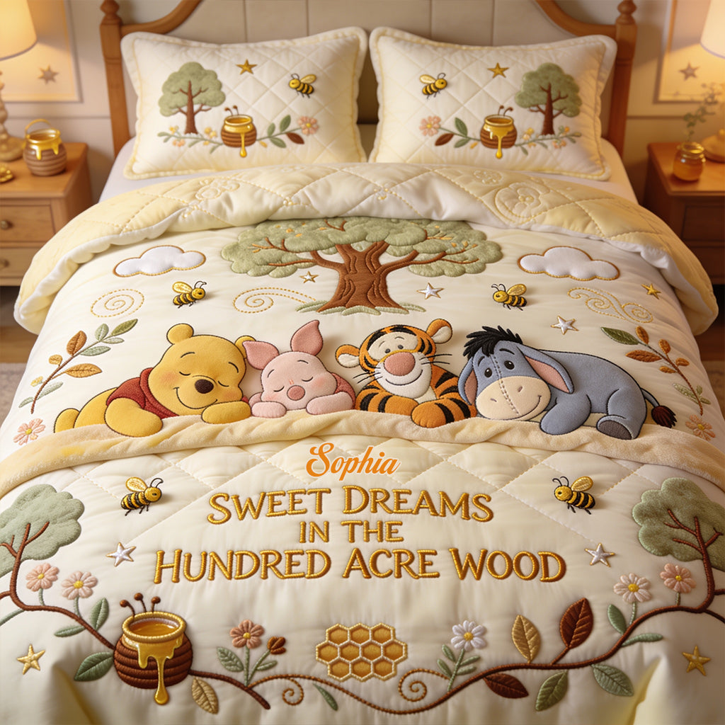 Sweet Dreams - Personalized Yellow Bear Bedding Set