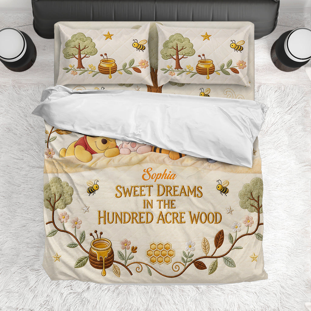 Sweet Dreams - Personalized Yellow Bear Bedding Set