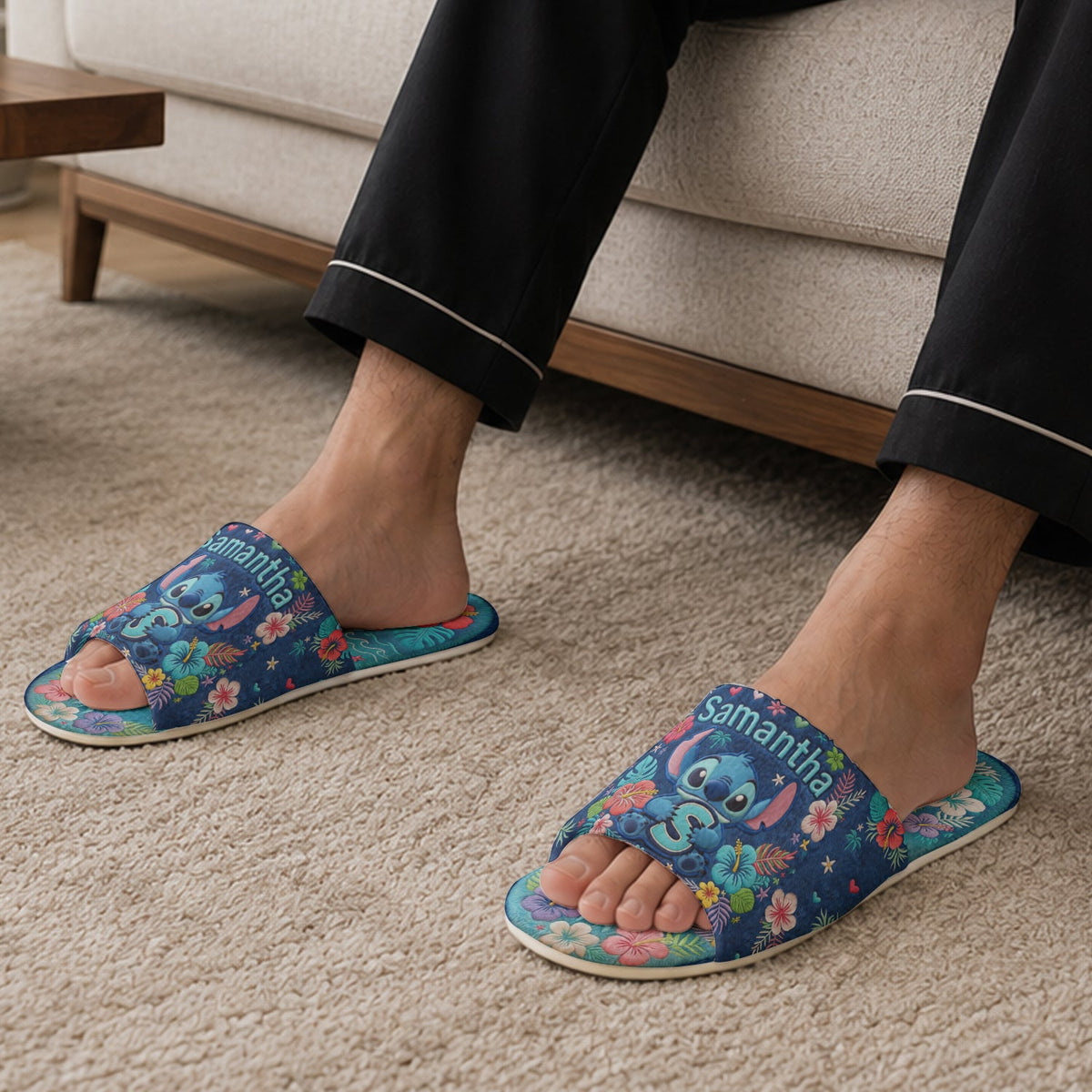 Ohana Means Family - Personalized Ohana Open-Toe Slippers