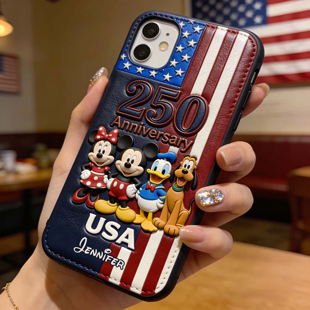 Friends 250 Anniversary - Personalized Mouse 3D Embossed Leather Phone Case