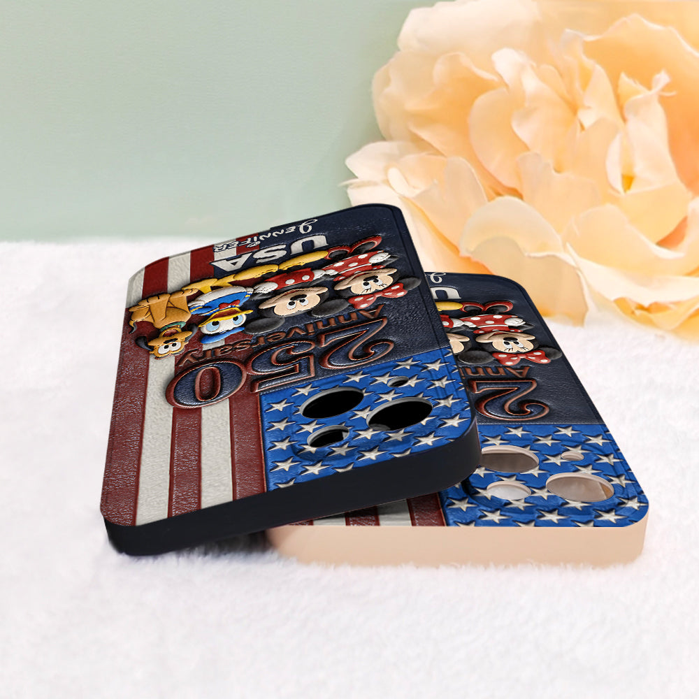 Friends 250 Anniversary - Personalized Mouse 3D Embossed Leather Phone Case