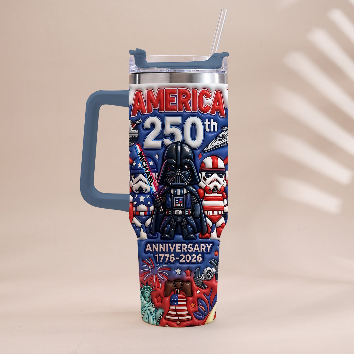 Galaxy USA 250th Anniversary - Personalized The Force Tumbler With Handle