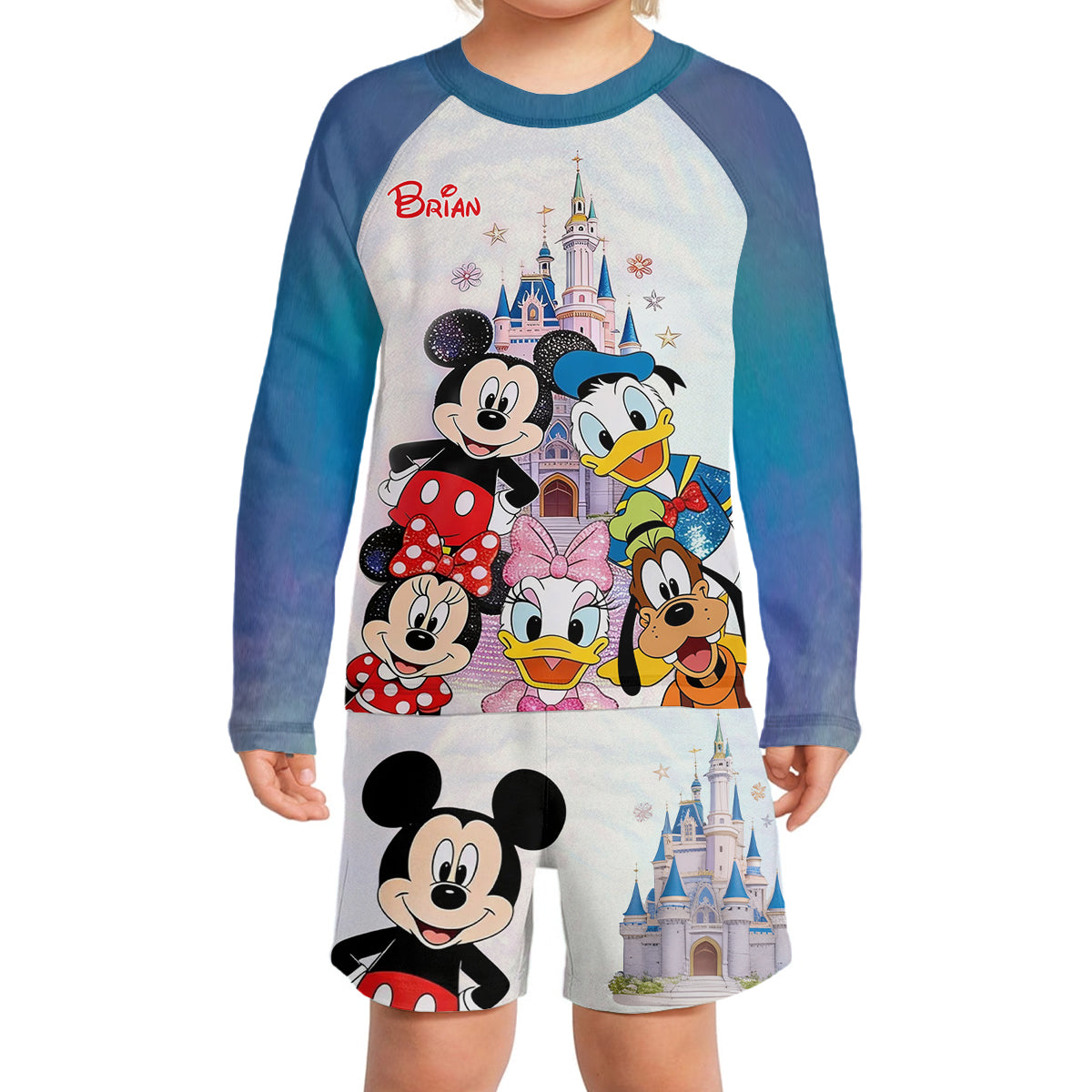 Magical Friends - Personalized Dream Trip Kid Swimsuit Trunk Rashguard Set