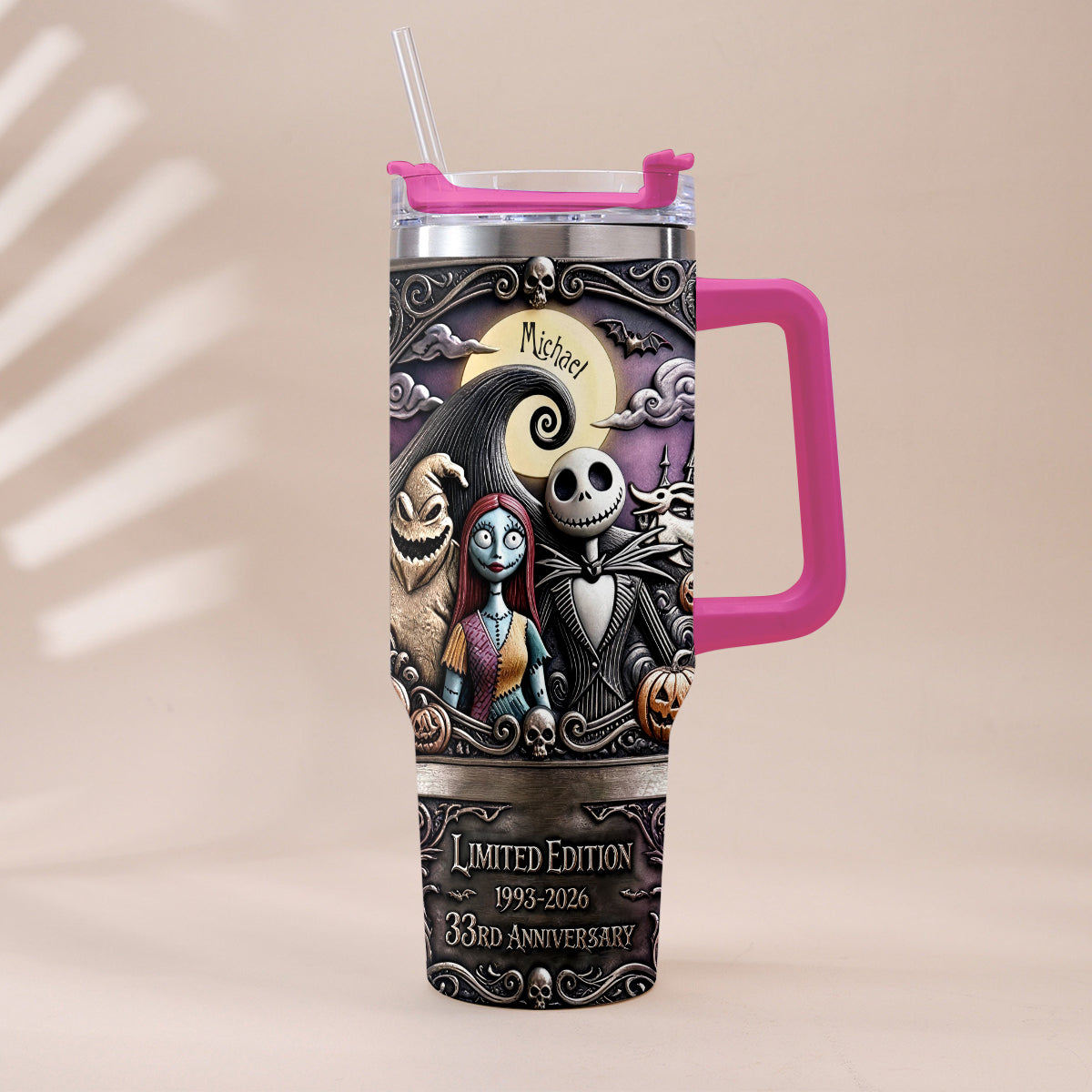 33rd Anniversary - Personalized Nightmare Tumbler With Plush Charm