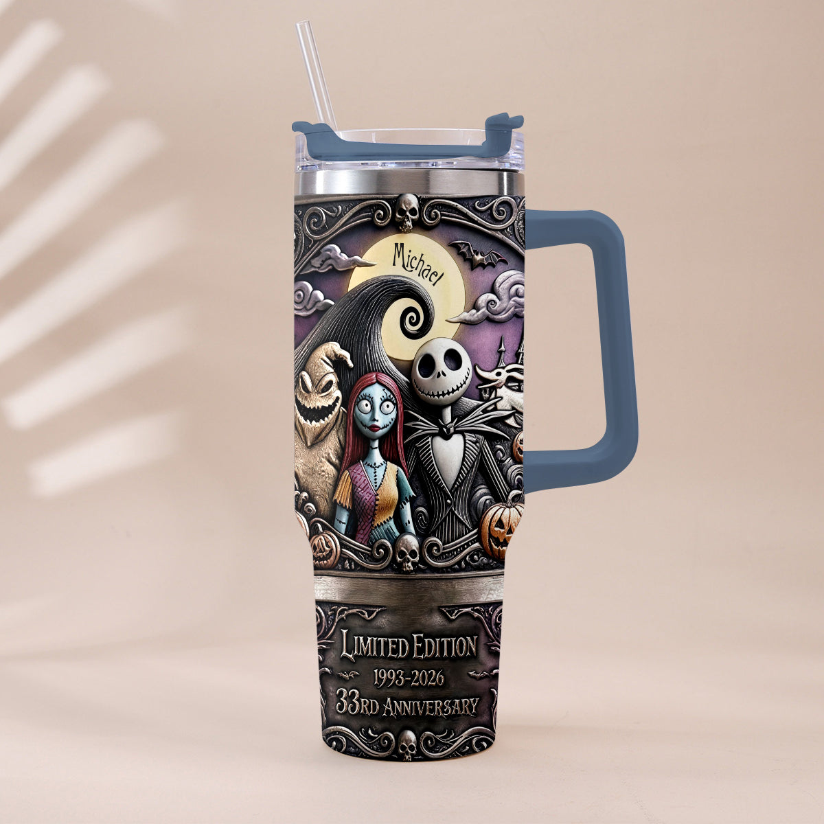 33rd Anniversary - Personalized Nightmare Tumbler With Plush Charm