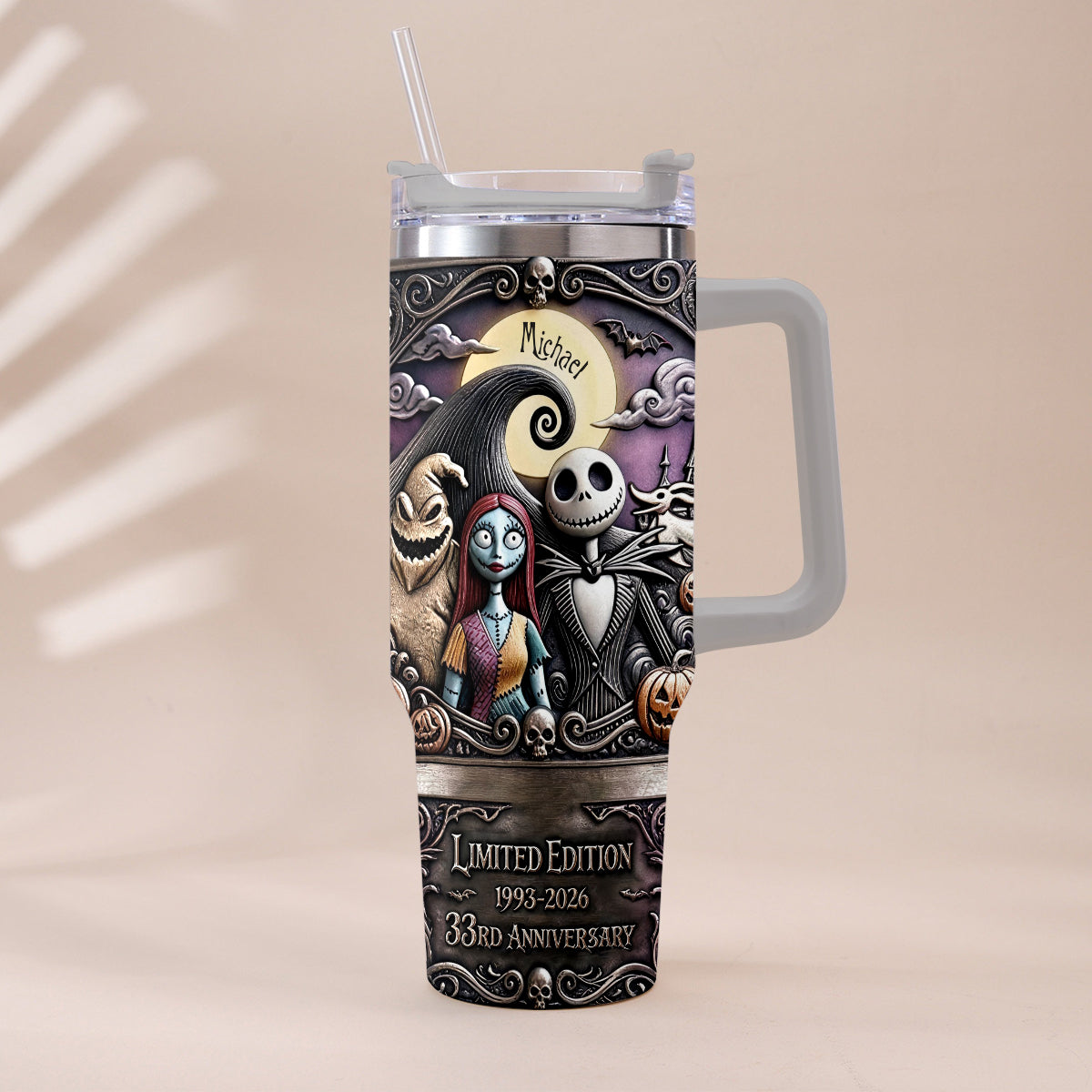 33rd Anniversary - Personalized Nightmare Tumbler With Plush Charm