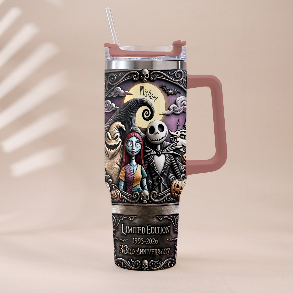 33rd Anniversary - Personalized Nightmare Tumbler With Plush Charm