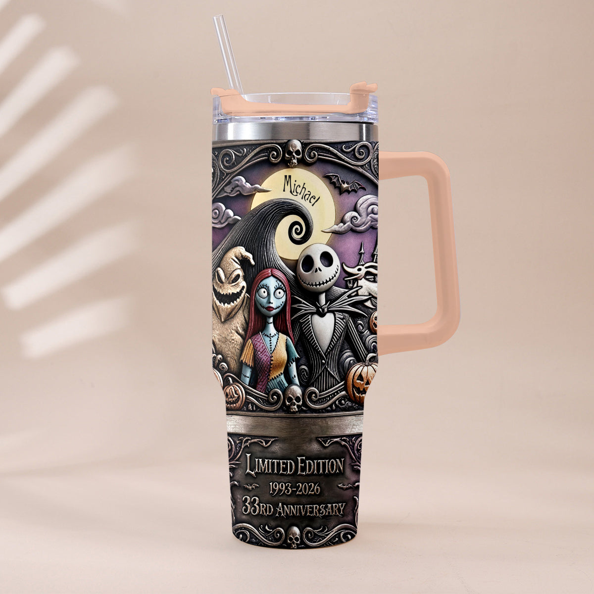 33rd Anniversary - Personalized Nightmare Tumbler With Plush Charm