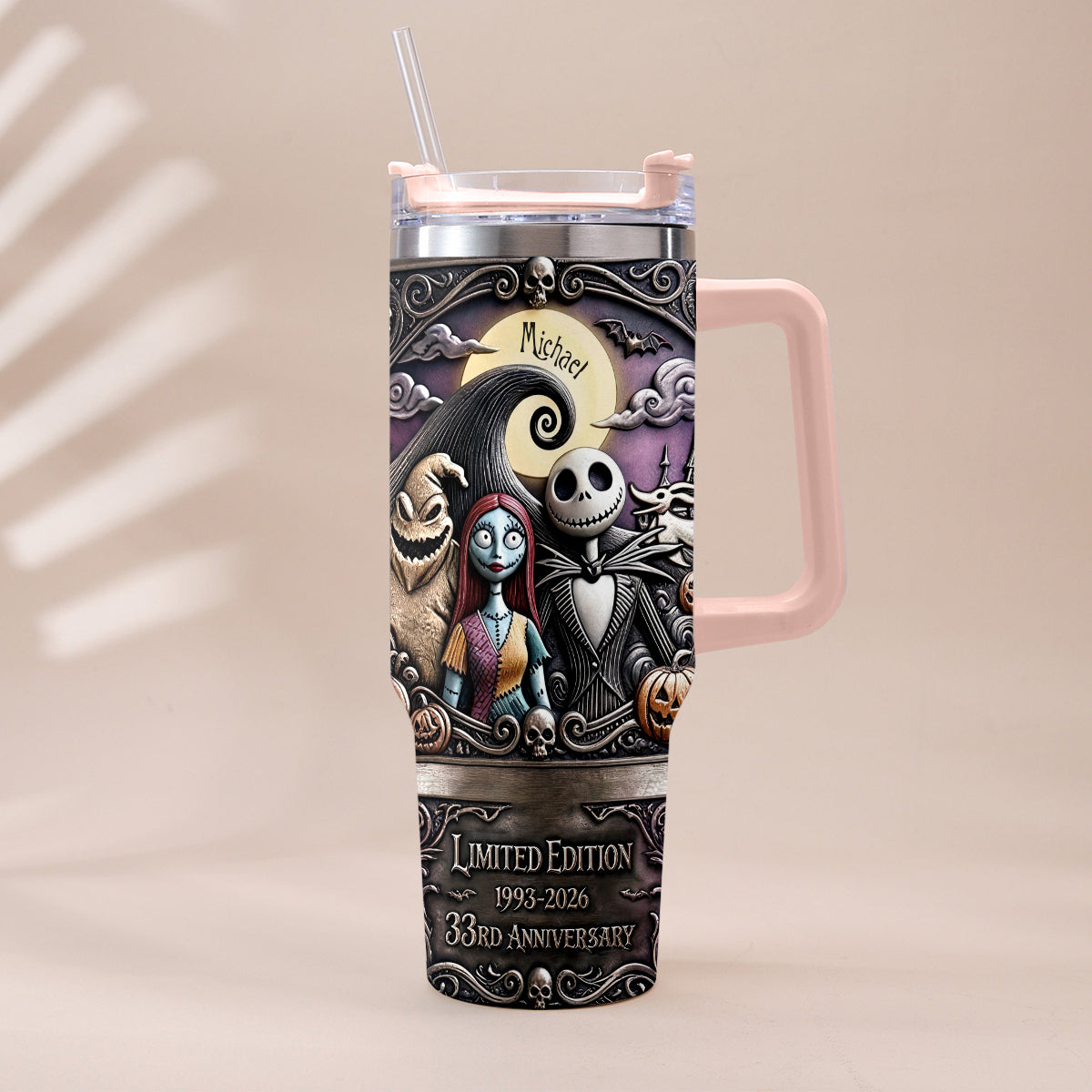 33rd Anniversary - Personalized Nightmare Tumbler With Plush Charm