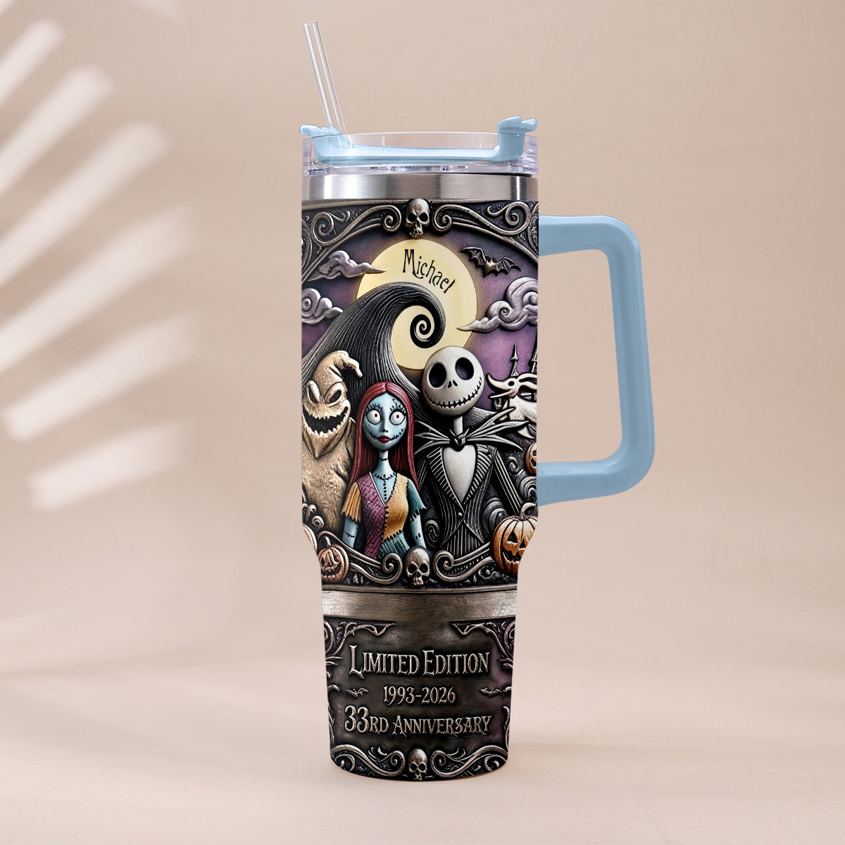 33rd Anniversary - Personalized Nightmare Tumbler With Plush Charm