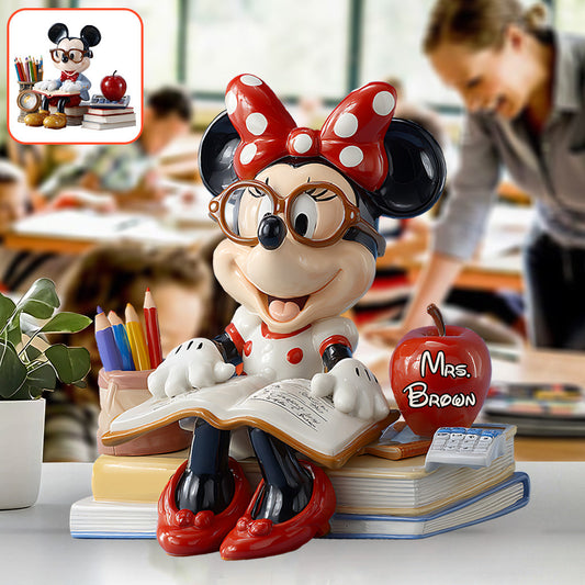 Teaching is a Work of Heart - Mouse Pals - Personalized Teacher Custom Shaped Acrylic Plaque