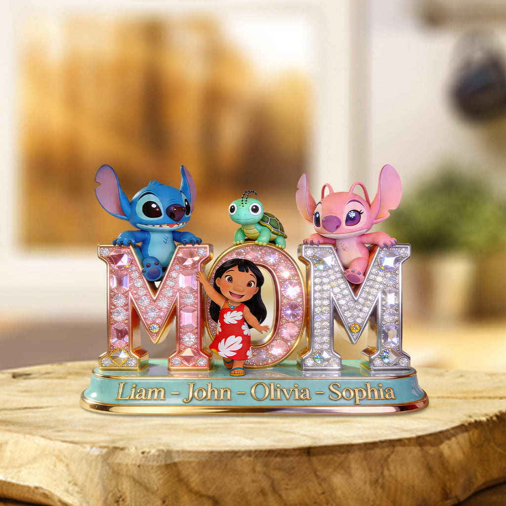 Ohana Mom Mama - Personalized Ohana Custom Shaped Acrylic Plaque