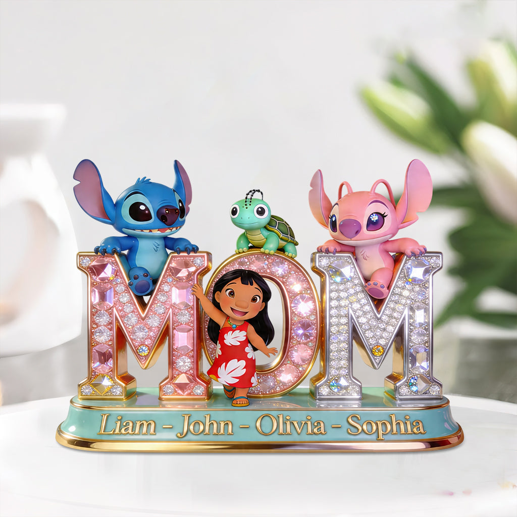 Ohana Mom Mama - Personalized Ohana Custom Shaped Acrylic Plaque