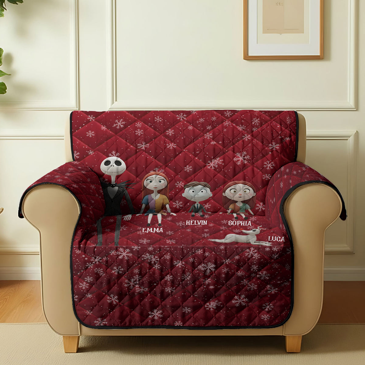 Nightmare Family - Personalized Nightmare Quilted Sofa/Couch Cover