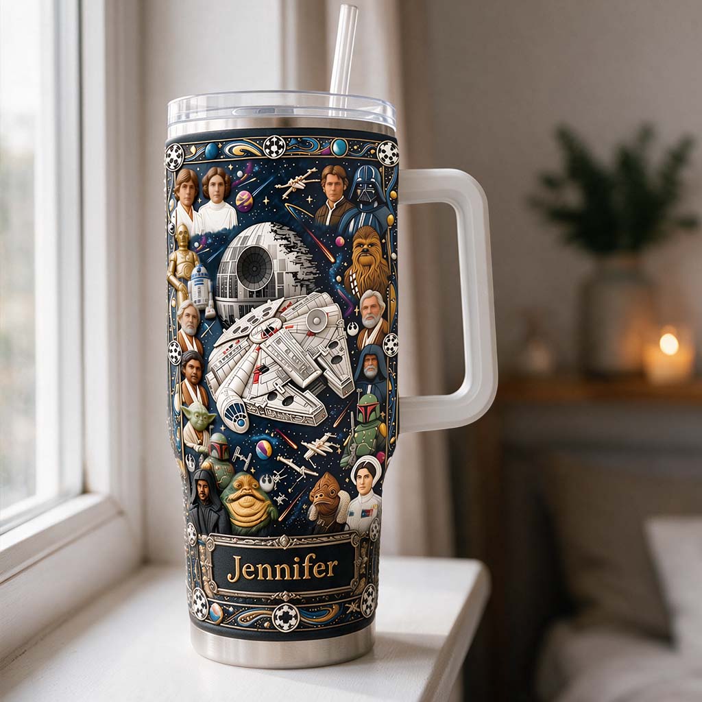 Star Ships - Personalized The Force Tumbler With Handle