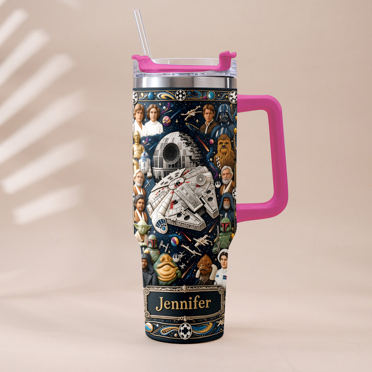 Star Ships - Personalized The Force Tumbler With Handle