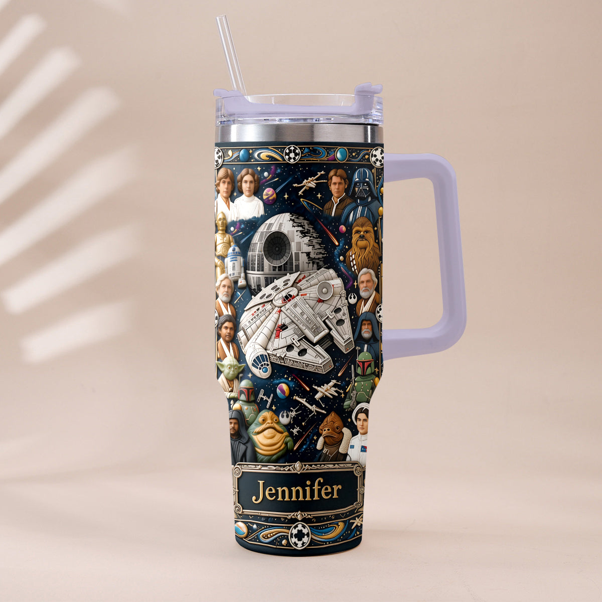 Star Ships - Personalized The Force Tumbler With Handle