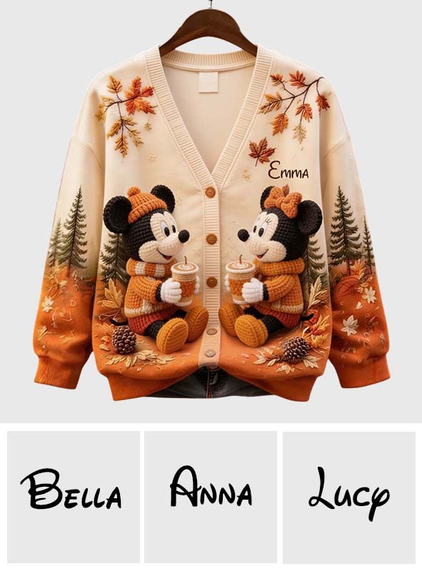 It's Pumpkin Spice Latte Season - Personalized Mouse Cardigan Sweater