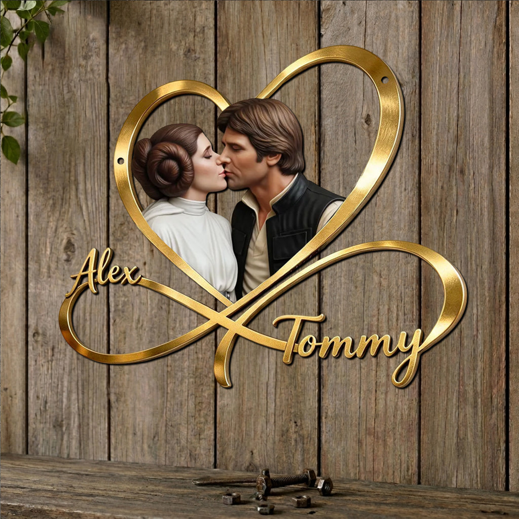 I Love You. I Know - Personalized The Force Cut Metal Sign