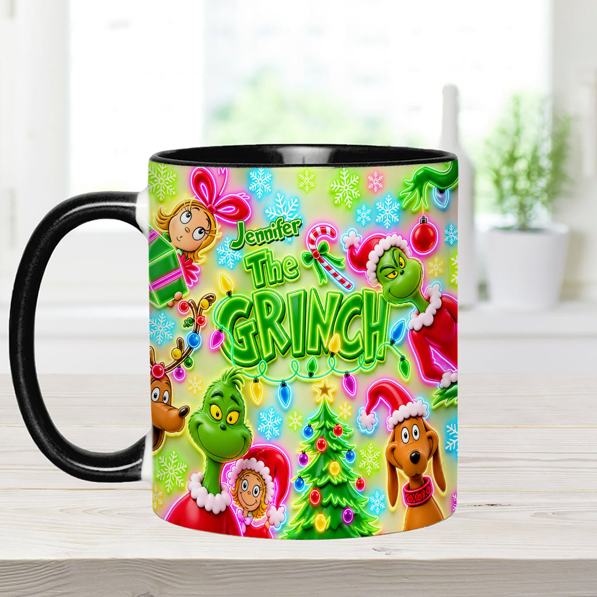 Merry Greenmas - Personalized Stole Christmas Set Accent Mug with Acrylic Stirrers