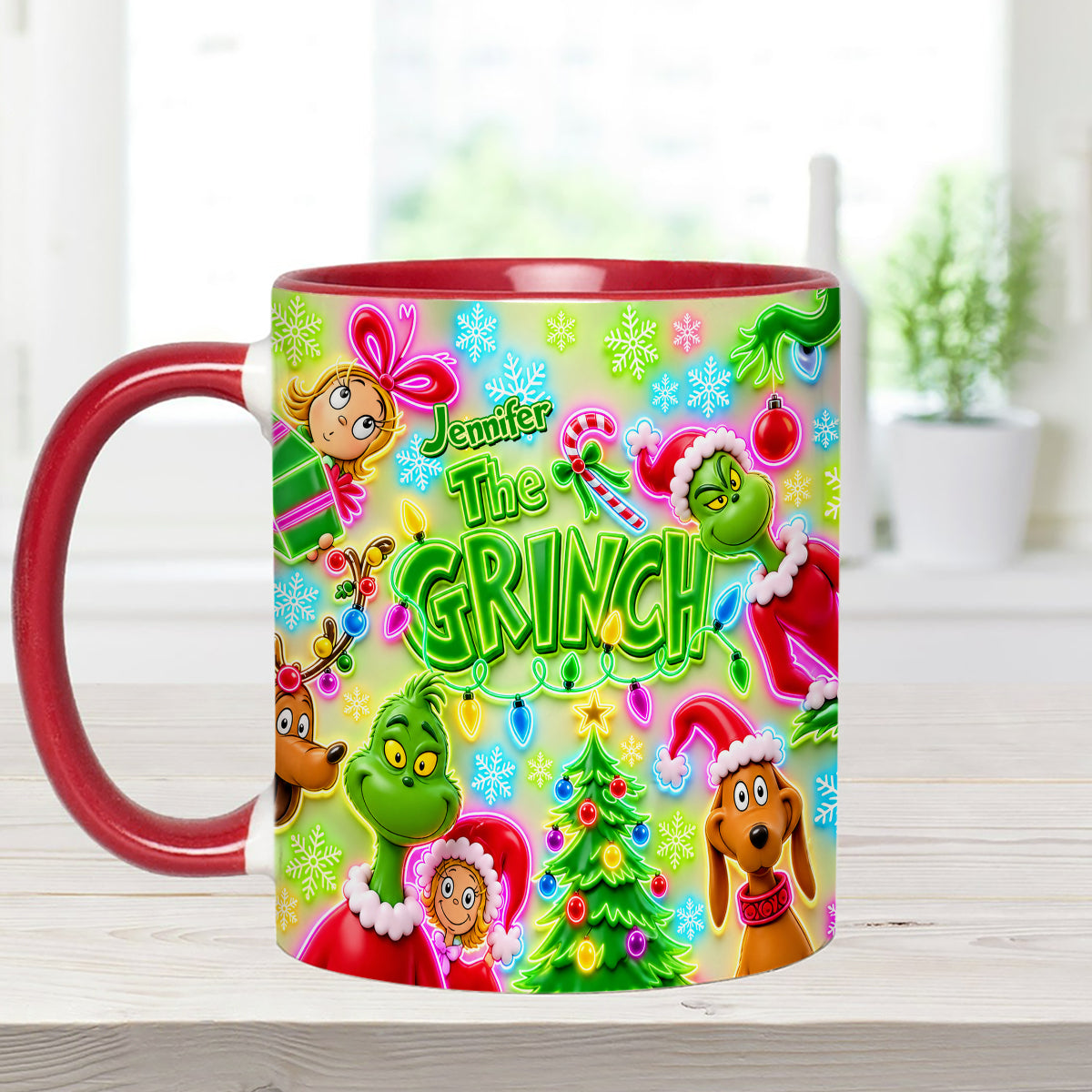 Merry Greenmas - Personalized Stole Christmas Set Accent Mug with Acrylic Stirrers