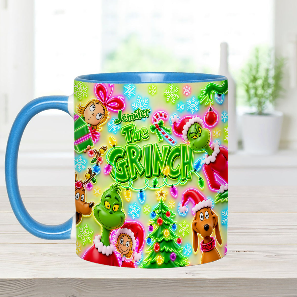 Merry Greenmas - Personalized Stole Christmas Set Accent Mug with Acrylic Stirrers