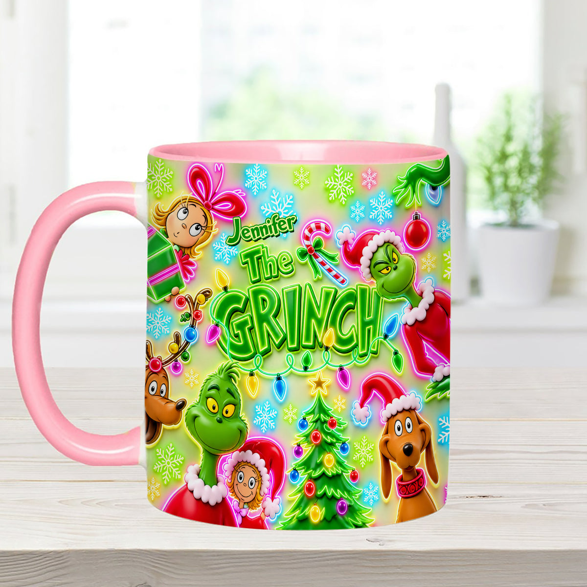 Merry Greenmas - Personalized Stole Christmas Set Accent Mug with Acrylic Stirrers