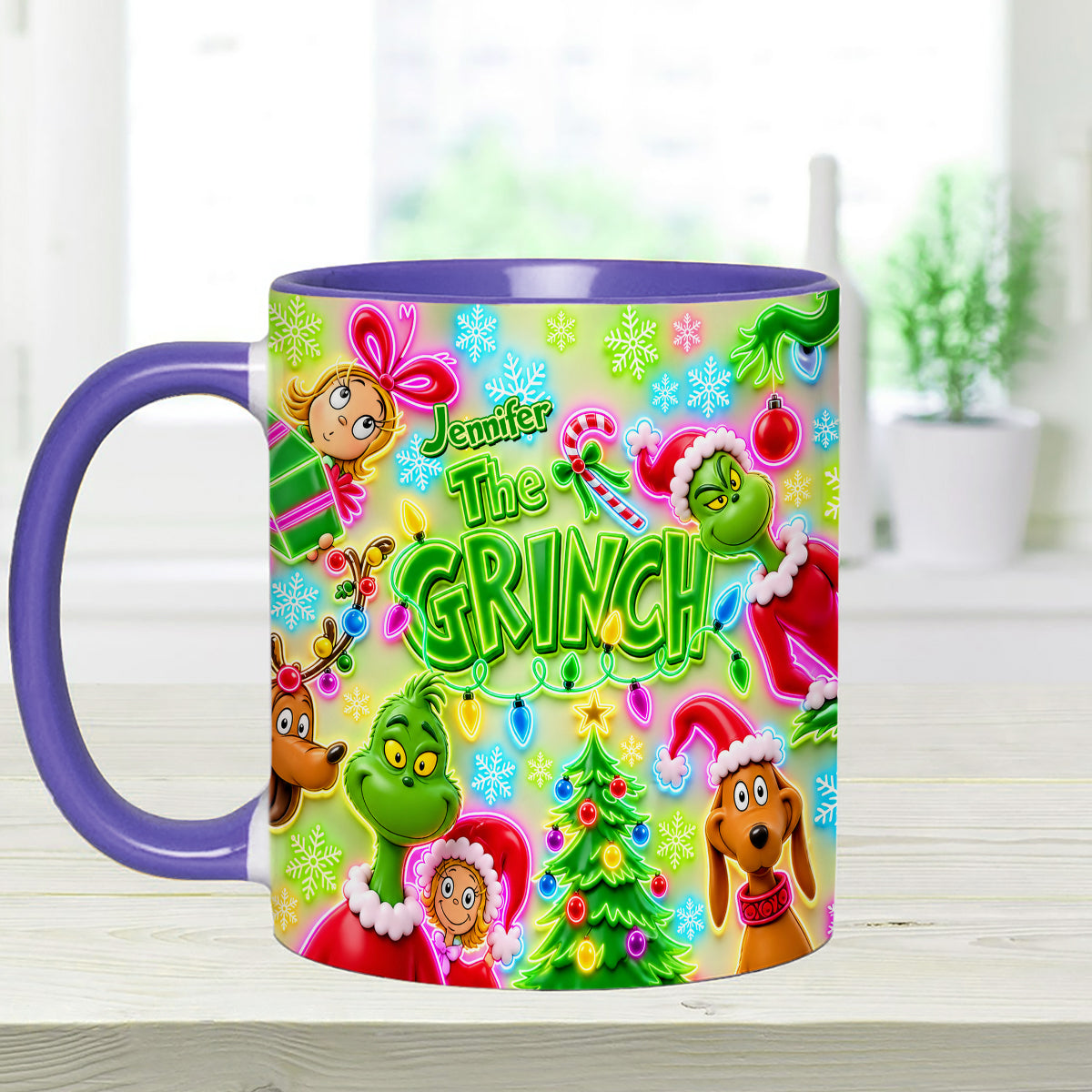 Merry Greenmas - Personalized Stole Christmas Set Accent Mug with Acrylic Stirrers