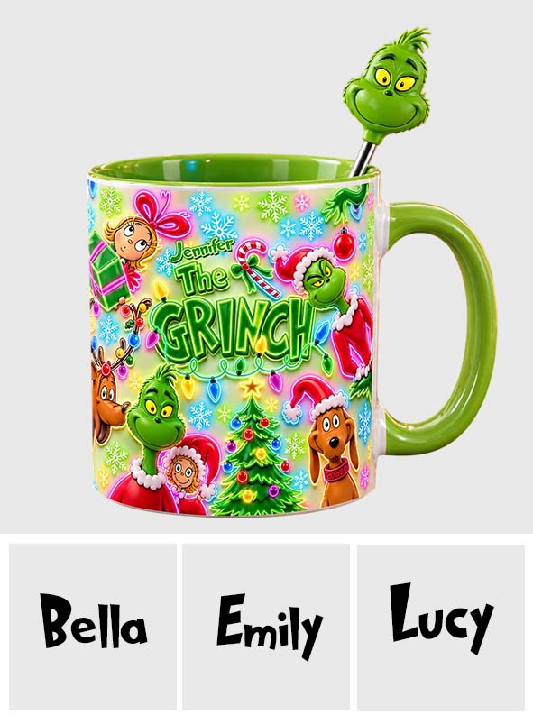 Merry Greenmas - Personalized Stole Christmas Set Accent Mug with Acrylic Stirrers